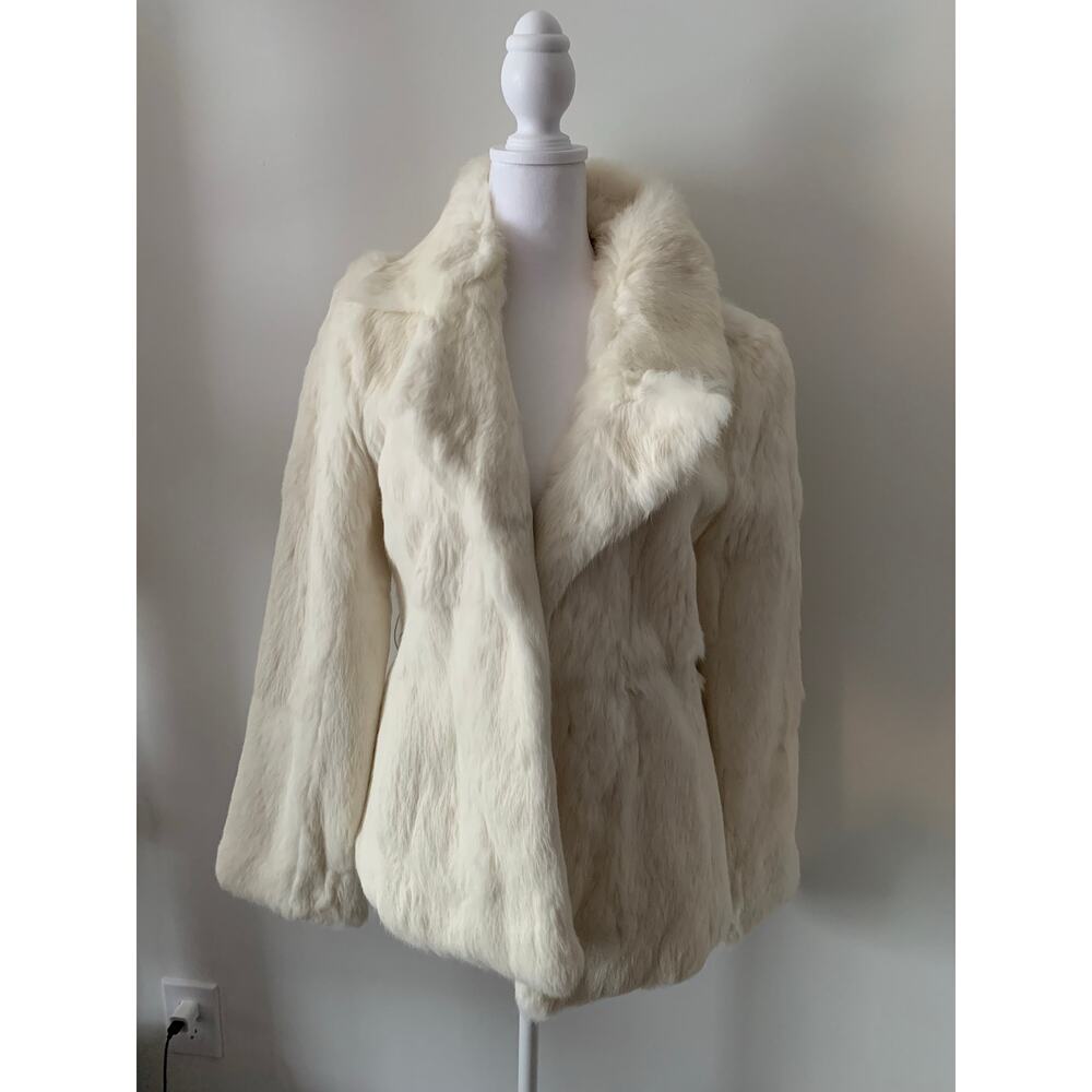Arden B Rabbit Fur Coat Size M